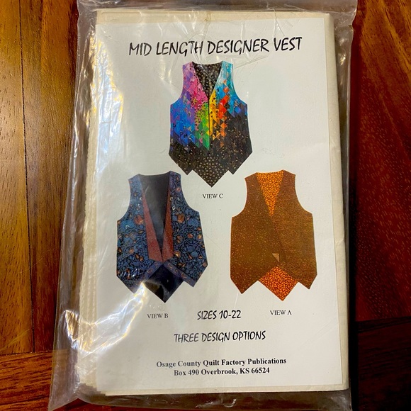 Jackets & Blazers - Vintage mid length vest sewing patterns